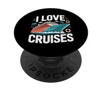 I Love Cruises Ocean Paradise Vacanze Divertimento PopSockets PopGrip Adesivo