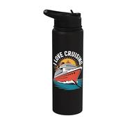 I Love Cruising Ocean Getaway Divertimento Stainless Steel Insulated Water Bottle
