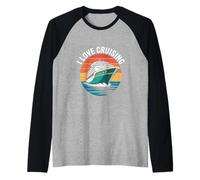 I Love Cruising Tramonto Viaggio Fuga Maglia con Maniche Raglan