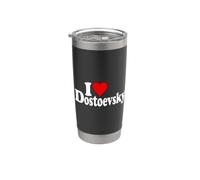 I LOVE CUORE DOSTOEVSKY NOME SU UN TEE Bicchiere termico in acciaio inox doppia parete