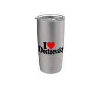 I LOVE CUORE DOSTOEVSKY NOME SU UN TEE Bicchiere termico in acciaio inox doppia parete
