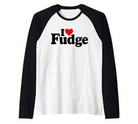 I Love Cuore Fudge Dolci al Cioccolato Confezioni Maglia con Maniche Raglan