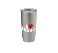 I LOVE CUORE HUNTER NOME SU UN TEE Bicchiere termico in acciaio inox doppia parete