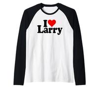 I Love Cuore Larry Lawrence Nome su Un Tee Maglia con Maniche Raglan