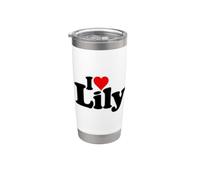 I LOVE CUORE LILY NOME SU UNA TEE Bicchiere termico in acciaio inox doppia parete