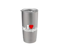 I LOVE CUORE MINNEAPOLIS MINNESOTA Bicchiere termico in acciaio inox doppia parete