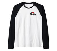 I Love Cuore Sophia Nome su Un Tee Maglia con Maniche Raglan