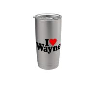 I LOVE CUORE WAYNE NOME SU UN TEE Bicchiere termico in acciaio inox doppia parete