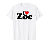 I Love Cuore Zoe Nome su Una Tee Maglietta