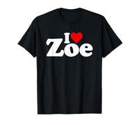 I Love Cuore Zoe Nome su Una Tee Maglietta