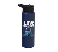 I Love Cybersecurity Appassionato di lucchetto digitale Stainless Steel Insulated Water Bottle
