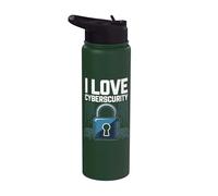 I Love Cybersecurity Appassionato di lucchetto digitale Stainless Steel Insulated Water Bottle