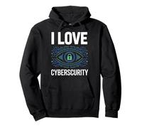 I Love Cybersecurity Enthusiast Protezione digitale Felpa con Cappuccio