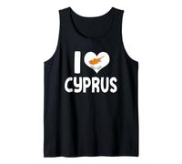 I Love Cyprus Bandiera Cuore Cipro Viaggio Souvenir Canotta