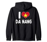 I Love da Nang Vietnam Bandiera Cuore Felpa con Cappuccio