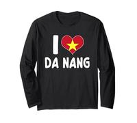 I Love da Nang Vietnam Bandiera Cuore Maglia a Manica