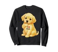 I Love Dad Patriotic Golden Puppy Retriever Canine Dog Lover Felpa