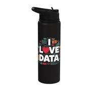 I Love Data Analytics Appassionato di Design Stainless Steel Insulated Water Bottle