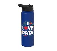 I Love Data Analytics Appassionato di Design Stainless Steel Insulated Water Bottle