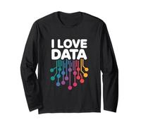 I Love Data Colorful Circuit Design Maglia a Manica