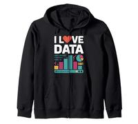 I Love Data Grafici Binari Grafici Felpa con Cappuccio