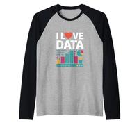 I Love Data Grafici Binari Grafici Maglia con Maniche Raglan
