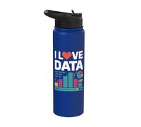 I Love Data Grafici Binari Grafici Stainless Steel Insulated Water Bottle