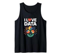 I Love Data Grafico Binario Disegno Fiore Canotta