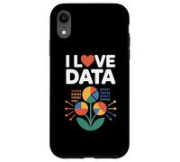 I Love Data Grafico Binario Disegno Fiore Custodia per iPhone XR