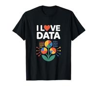 I Love Data Grafico Binario Disegno Fiore Maglietta