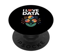 I Love Data Grafico Binario Disegno Fiore PopSockets PopGrip Adesivo