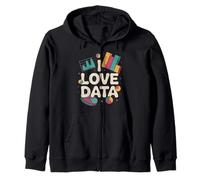 I Love Data Insightful Analytics Graph Felpa con Cappuccio