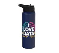 I Love Data Rete neurale Brain Art Stainless Steel Insulated Water Bottle