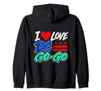 I Love DC Go-Go Music Washington Distretto di Columbia Pride Felpa con Cappuccio