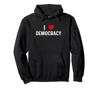 I Love Democracy - Cuore - Democratici Distressed Repubblicani Felpa con Cappuccio