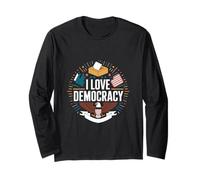 I Love Democracy Voting Eagle Design Maglia a Manica