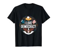 I Love Democracy Voting Eagle Design Maglietta con Stampa Grafica Economica