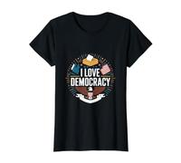 I Love Democracy Voting Eagle Design Maglietta con Stampa Grafica Economica