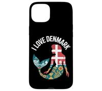 I Love Denmark Bandiera Sirena Silhouette Custodia per iPhone 15 Plus
