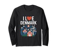 I Love Denmark - Girandola con Bandiera Danese Maglia a Manica