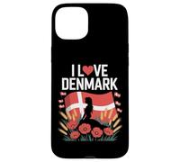 I Love Denmark National Pride Bandiera danese Custodia per iPhone 15 Plus