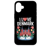 I Love Denmark Nordic Tulips Palace Swans Custodia per iPhone 16 Plus