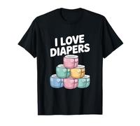 I Love Diapers - Simpatico motivo umoristico per bambini Maglietta
