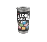 I Love Diapers Stack Umorismo Genitoriale Bicchiere termico in acciaio inox doppia parete