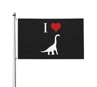 I Love Dinosaurs-Brachiosaurus Bandiere Con 2 Occhielli Bandiera Durevole Bandiera Da Giardino Per Esterno Decorazione Prato 90X150Cm
