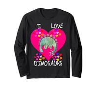 I Love Dinosaurs - Simpatico Design con stegosauro Maglia a Manica