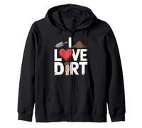 I Love Dirt Heart Pala Garden Humor Felpa con Cappuccio