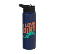 I Love Dirt Motocross Passione Stainless Steel Insulated Water Bottle