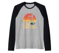 I Love Disc Golf Vintage Tramonto Maglia con Maniche Raglan