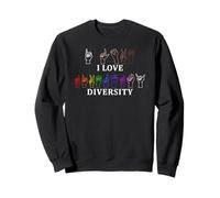 I Love Diversity Linguaggio dei segni Inspirational Equality Felpa